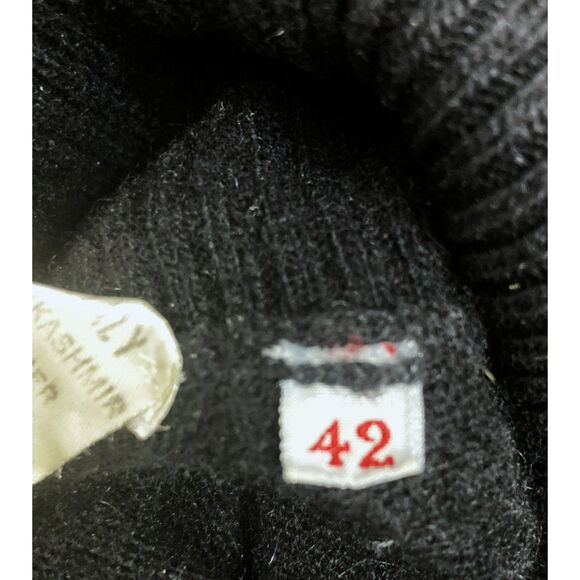 Franck Olivier Paris Sweater 42 Black Turtleneck Ribbed Vintage France L - Picture 11 of 12